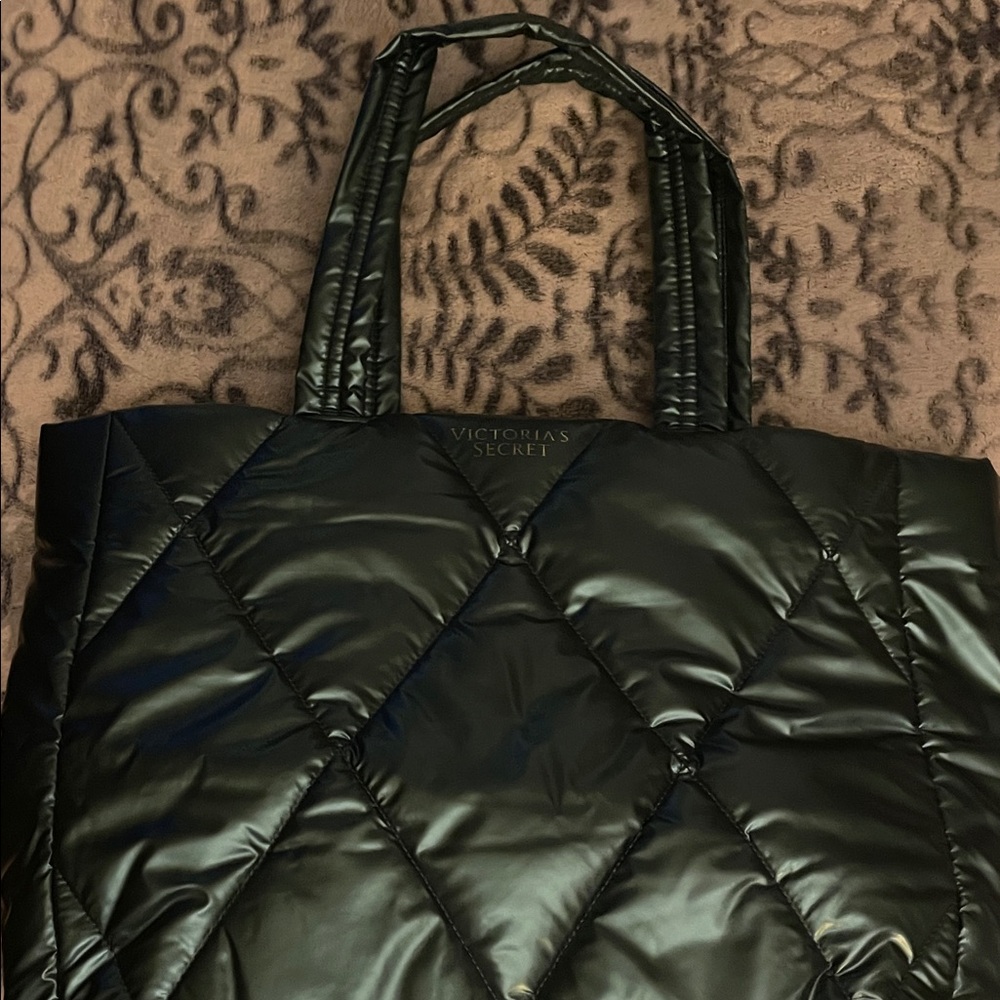 Victoria's Secret Teal Quilted Puffer Tote
